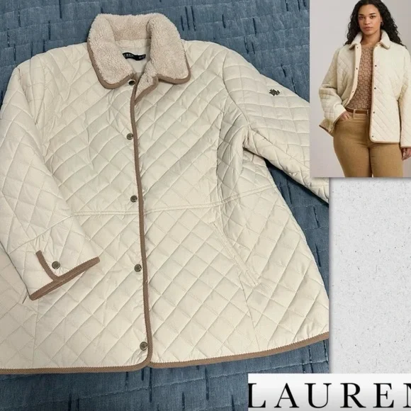 Lauren Ralph Lauren Off-White Quilted Utility Jacket - Picture 11 of 11